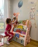 REGAŁ MONTESSORI NA KSIĄŻKI PÓŁKA SZAFKA ORGANIZER POKÓJ DZIECIĘCY ŻYRAFKA RÓŻOWY Z33R