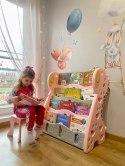 REGAŁ MONTESSORI NA KSIĄŻKI PÓŁKA SZAFKA ORGANIZER POKÓJ DZIECIĘCY ŻYRAFKA RÓŻOWY Z33R