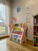 REGAŁ MONTESSORI NA KSIĄŻKI PÓŁKA SZAFKA ORGANIZER POKÓJ DZIECIĘCY ŻYRAFKA RÓŻOWY Z33R