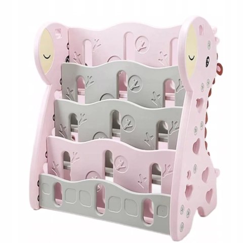 REGAŁ MONTESSORI NA KSIĄŻKI PÓŁKA SZAFKA ORGANIZER POKÓJ DZIECIĘCY ŻYRAFKA RÓŻOWY Z33R