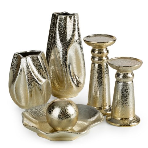 ŚWIECZNIK DEKORACYJNY SOPHIA (01) 11 X 11 X 26 CM SZAMPAŃSKI