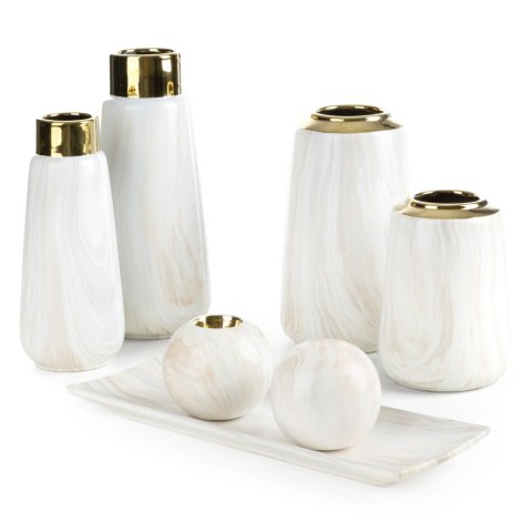 WAZON DEKORACYJNY EUROFIRANY ALIANA (02) 15 X 15 X 25 CM BEŻOWY