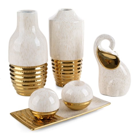 WAZON DEKORACYJNY EUROFIRANY ARI (01) 14 X 14 X 30 CM BEŻOWY