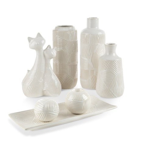 WAZON DEKORACYJNY EUROFIRANY ROMINA (01) 13 X 13 X 23 CM KREMOWY