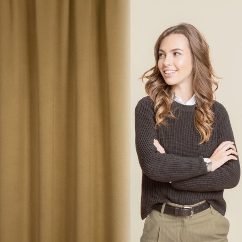 ZASŁONA GOTOWA CARLO NA TAŚMIE 130 X 300 CM MIODOWY