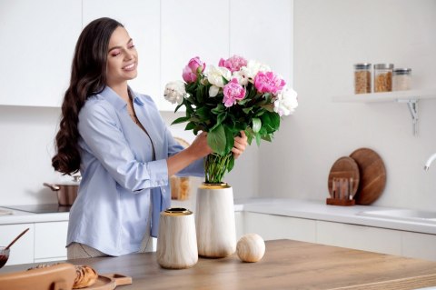 WAZON DEKORACYJNY EUROFIRANY ALIANA (02) 15 X 15 X 25 CM BEŻOWY