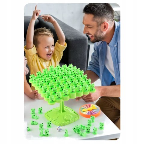Gra zręcznościowa balansujące skaczące żabki drzewo 50el dla dzieci 96A