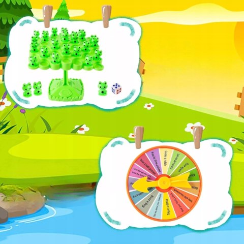 Gra zręcznościowa balansujące skaczące żabki drzewo 50el dla dzieci 96A