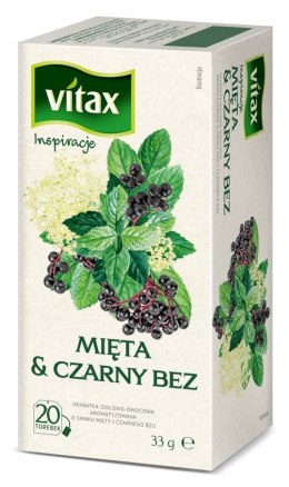 Herbata VITAX INSPIRATIONS Mięta & Czarny Bez 20t *1,65g ziołowa bez zawieszki