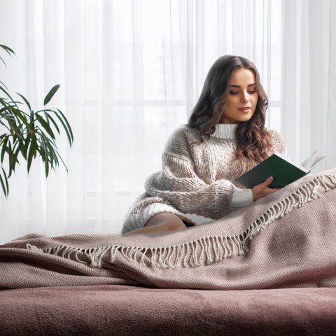 KOC PLED 6 180 X 220 CM RÓŻOWY