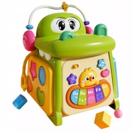 Kostka edukacyjna sorter pianinko sensoryczna labirynt zegar krokodyl MS007