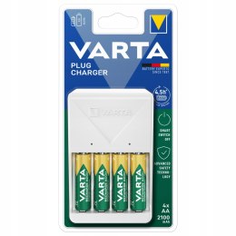 Ładowarka Plug Charger z czterema akumulatorkami AA 2100mAh VARTA