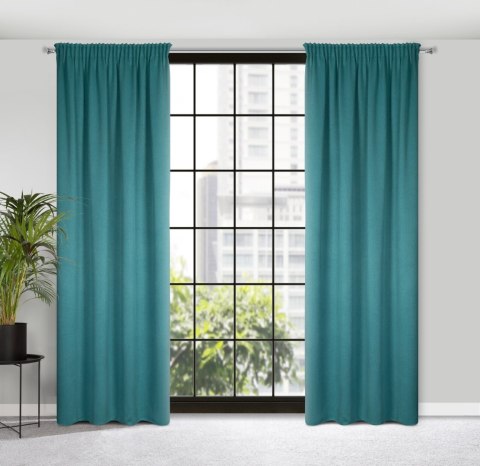 ZASŁONA GOTOWA CARLO NA TAŚMIE 130 X 300 CM CIEMNOTURKUSOWY