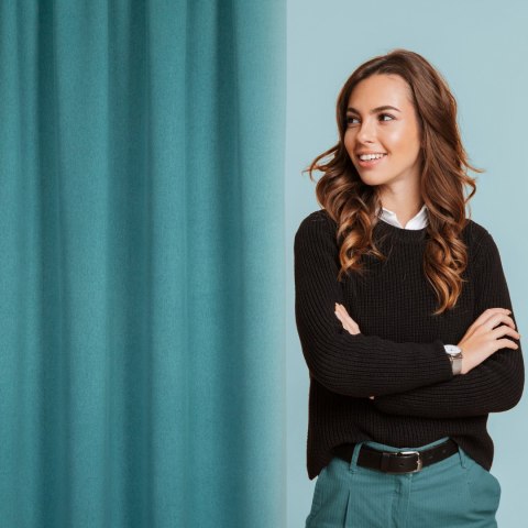 ZASŁONA GOTOWA CARLO NA TAŚMIE 130 X 300 CM CIEMNOTURKUSOWY