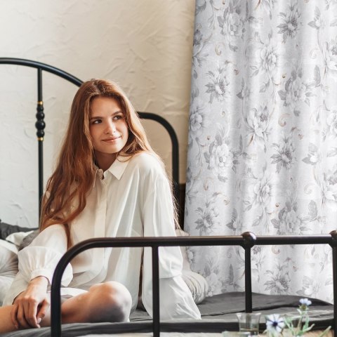 ZASŁONA GOTOWA EUROFIRANY SIENNA 140 X 250 CM SREBRNY