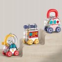 Zestaw 3 samochodzików Montessori kłódka klucze edukacyjna dla dzieci 18m+