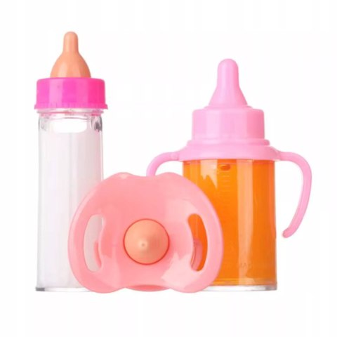 Zestaw magiczna butelka mleko bidon sok smoczek dla lalki HX853-1