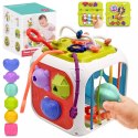 Edukacyjna kostka sensoryczna sorter kształtów klocki cymbałki 18m+ 688-62