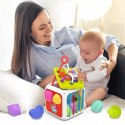 Edukacyjna kostka sensoryczna sorter kształtów klocki cymbałki 18m+ 688-62