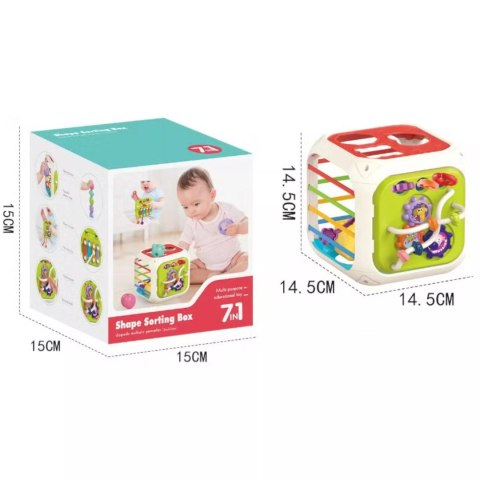 Edukacyjna kostka sensoryczna sorter kształtów klocki cymbałki 18m+ 688-62