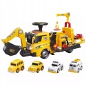 Jeździk 2w1 koparka + 4 autka rozkładany dźwig dźwięk ruchoma łyżka ZH922