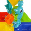 Stolik do piasku i do wody delfin młyn łopatka grabki foremki 25 el 9829