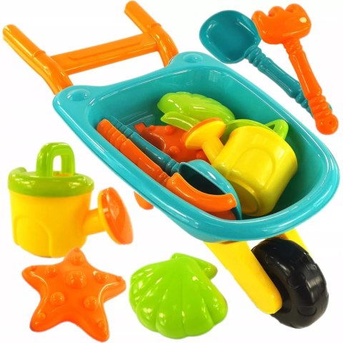 Taczka zestaw do piasku konewka foremki 8077A
