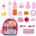 Zestaw dla lalki nocnik butelka śliniak plecak - akcesoria do karmienia