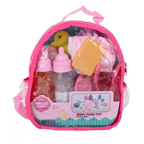 Zestaw dla lalki nocnik butelka śliniak plecak - akcesoria do karmienia