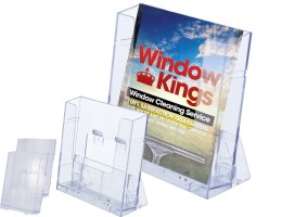 Stojak na ulotki A5, jedna kieszeń, ENVIN, plastikowy, transparentny