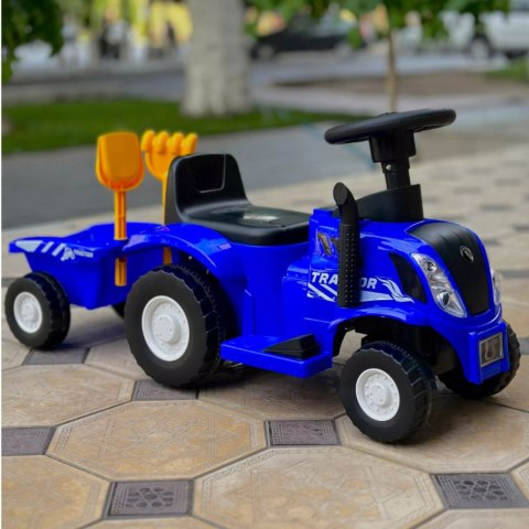 Traktor elektryczny jeździk na akumulator z przyczepą dźwiękiem dla dzieci