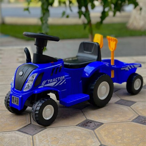 Traktor elektryczny jeździk na akumulator z przyczepą dźwiękiem dla dzieci