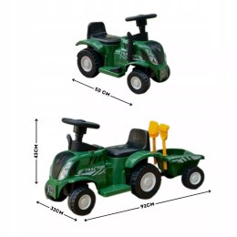 Elektryczny traktor jeździk na akumulator z przyczepą dźwiękami dla dzieci