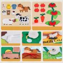 Sensoryczna filcowa książeczka dla dzieci farma zwierzątka na rzepy Montessori