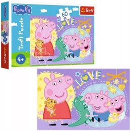 Puzzle Szczęśliwa świnka, Świnka Peppa 60 elementów Trefl 17414