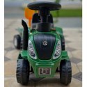 Elektryczny traktor jeździk na akumulator z przyczepą dźwiękami dla dzieci