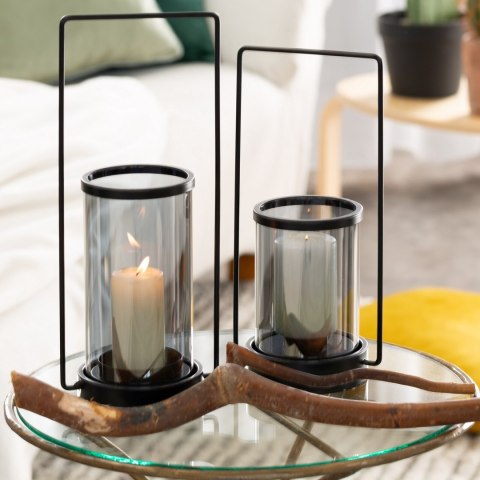 ŚWIECZNIK DEKORACYJNY WIKI (02) 15 X 12 X 37 CM CZARNY