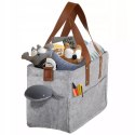 Duży Filcowy Organizer Szary XXL Dla Mamy i Maluszka Na Pieluszki i Akcesoria