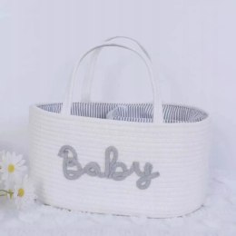 Organizer biały Baby na pieluszki torba dla mamy niemowlaka na pieluchy