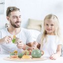 Drewniany zestaw do herbatki dla dzieci solidny serwis do zabawy filiżanki