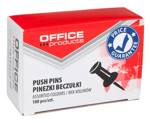 Pinezki beczułki , 100szt., mix kolorów, typu OFFICE PRODUCTS 18194019-99