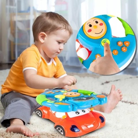 Interaktywna kierownica edukacyjna dla dzieci auto światło projektor