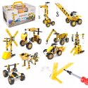 Klocki konstrukcyjne 8w1 pojazdy edukacyjne zestaw walizka 100 el