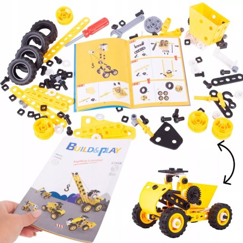 Klocki konstrukcyjne 8w1 pojazdy edukacyjne zestaw walizka 100 el