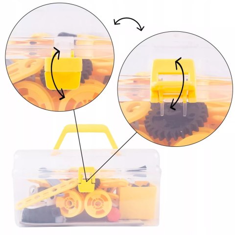 Klocki konstrukcyjne 8w1 pojazdy edukacyjne zestaw walizka 100 el