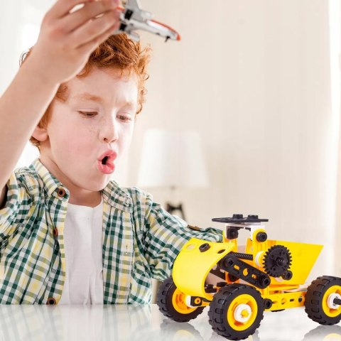 Klocki konstrukcyjne 8w1 pojazdy edukacyjne zestaw walizka 100 el