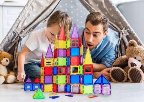 Klocki magnetyczne 3D edukacyjne konstrukcje 45el. układanka dla dzieci