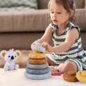 Klocki sensoryczne gumowe miękkie Montessori wieża piramida 13 el