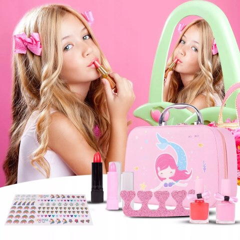 Kuferek kosmetyków Mała Syrenka - zestaw do makijażu i paznokci dla dzieci