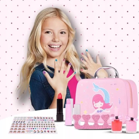Kuferek kosmetyków Mała Syrenka - zestaw do makijażu i paznokci dla dzieci